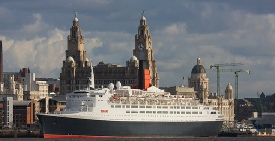 Cruise ship at the Liverpool waterfront